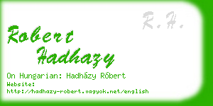 robert hadhazy business card